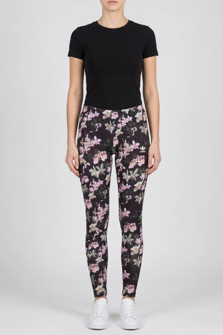 Damskie Leginsy Adidas w Egzotyczne Kwiaty