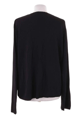 Sweter  haftowany z koralikami - Czarny