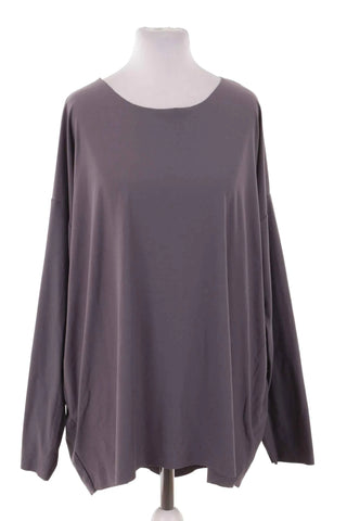 Bluzka damska oversize longsleeve - Szara