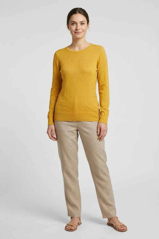 Sweter damski  splot - żółty 6% wełna