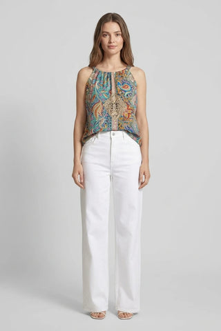 Kolorowy Top Damski w Wzory Paisley