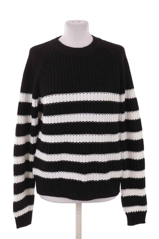 Sweter Damski w Paski Dzianinowy - Czarno-Biały