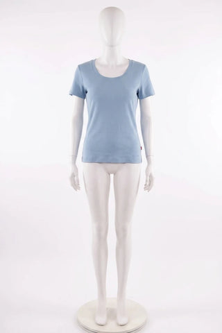 Niebieska damska koszulka t-shirt basic