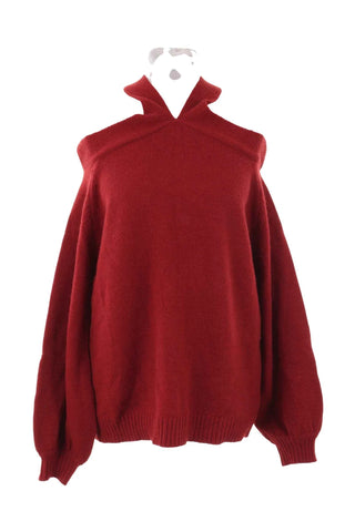 Sweter damski dzianinowy cold shoulder