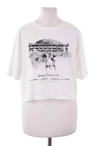 T-shirt krótki z nadrukiem Denim Project - Biały