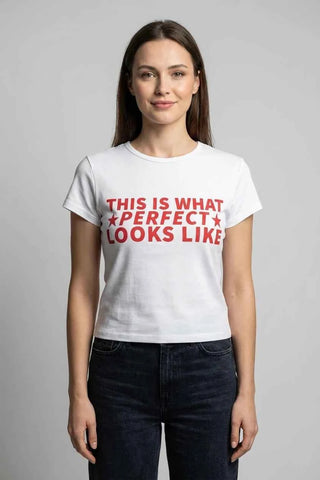 T-shirt damski bawełniany z nadrukiem - Biały