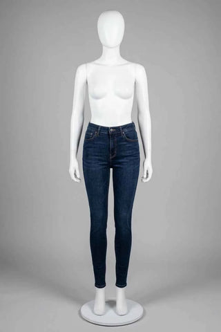 Jeansy skinny Levi's 721 High Rise - Granatowe  70% lyocell