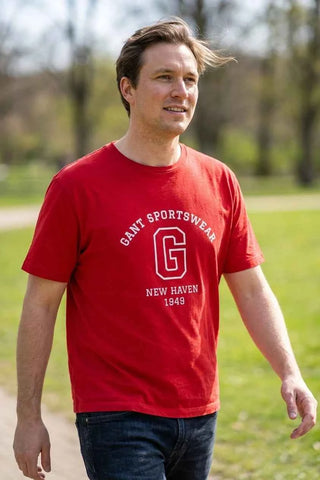 T-shirt męski Gant Sportswear - Czerwony