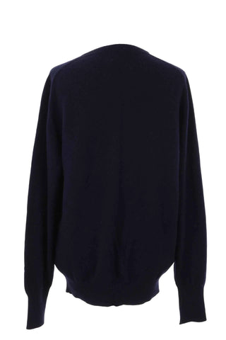 Sweter męski klasyczny gładki - Granatowy  100% Kaszmir