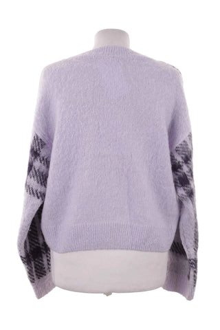 Sweter damski w kratkę – Lawendowy