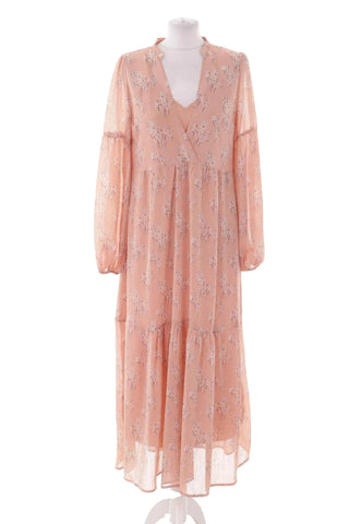Sukienka maxi w kwiaty - Różowa