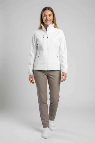Kurtka softshell damska ze stójką - Biała