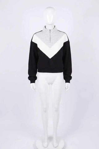 Bluza dresowa oversize colorblock - Czarno-szara
