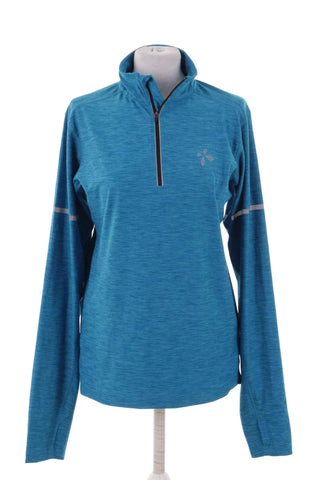 Bluza sportowa damska z zamkiem 1/2 - Niebieska