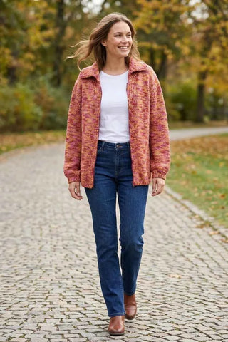 Sweter Damski Melanżowy Dzianinowy