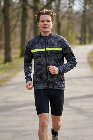 Kurtka rowerowa Endurance wzór - Szaro-żółta