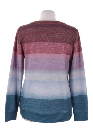 Bluza damska z zamkiem w paski - Wielokolorowa