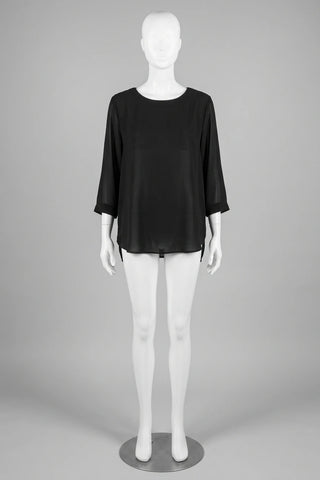 Czarna Elegancka Bluzka o Luznym Kroju