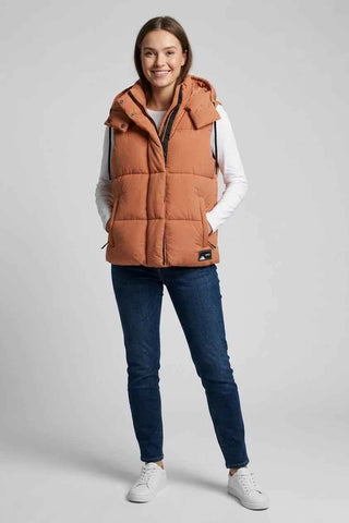 Kamizelka  z kapturem pikowana Superdry - Pomarańczowa
