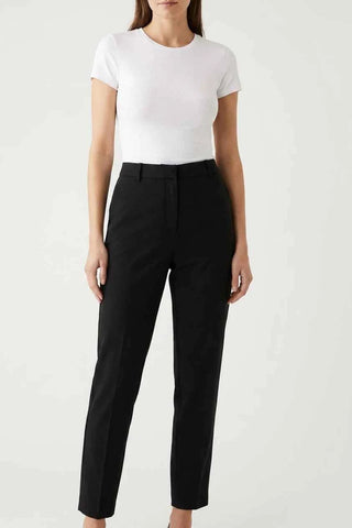 Czarne spodnie slim z wysokim stanem M&S