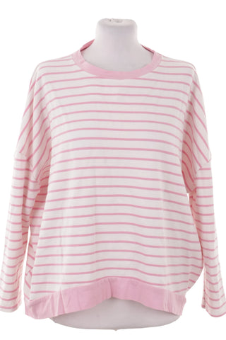 Rozowa Bluza Damska w Paski Oversize