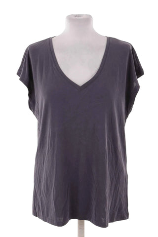 T-shirt damski dekolt V  - Szary  70% modal