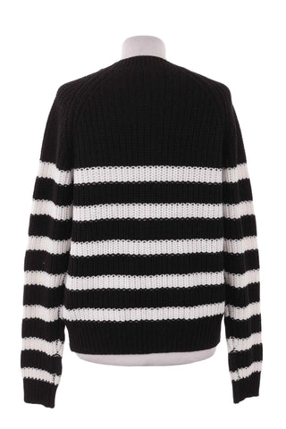 Sweter Damski w Paski Dzianinowy - Czarno-Biały