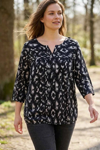 Bluzka wiskozowa - Czarno-szara