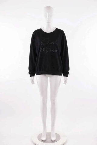 Bluza damska z nadrukiem Black for Elegance - Czarna  48% modal