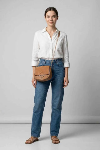 Torebka Crossbody Eko Skóra - Brązowa