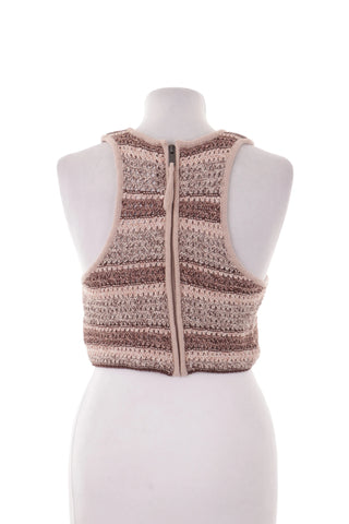 Krotki Top Halter w Paski Boho