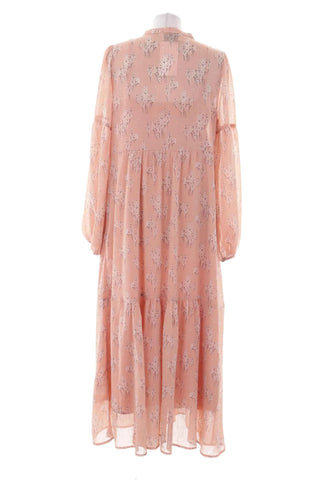 Sukienka maxi w kwiaty - Różowa