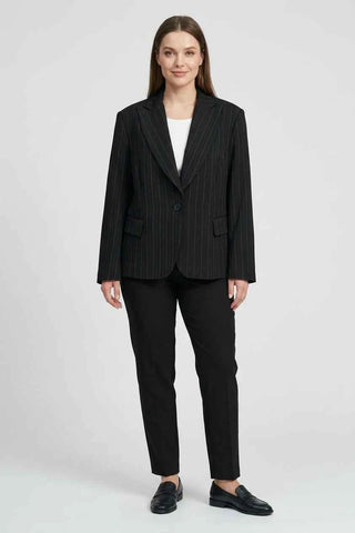 Marynarka damska w prążki - Czarna