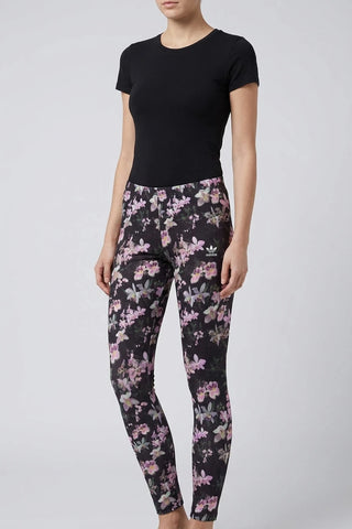 Damskie Leginsy Adidas w Egzotyczne Kwiaty