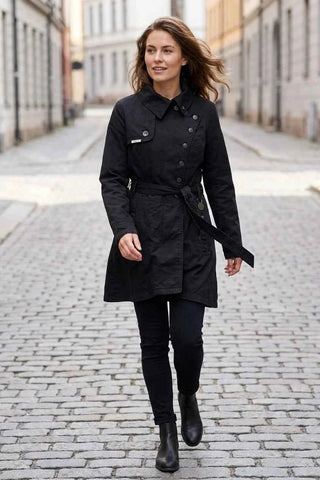 Płaszcz trench bawełniany Tokyo Co - Czarny