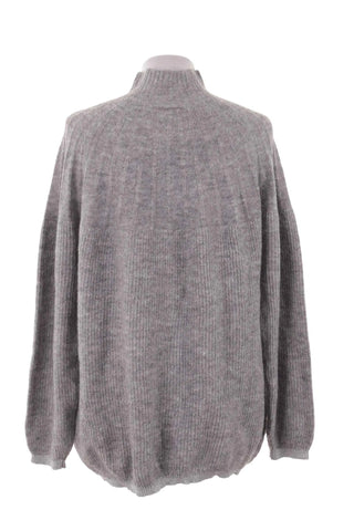 Sweter z golfem dzianinowy - Szary