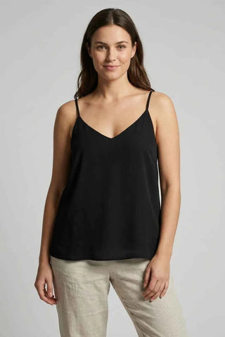 Top damski camisole V-neck - Czarny