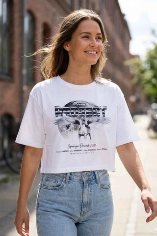 T-shirt krótki z nadrukiem Denim Project - Biały