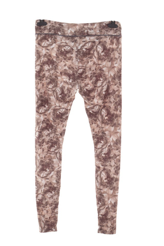 Damskie Legginsy w Kwiatowy Wzor - Brazowe