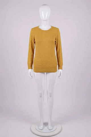 Sweter damski  splot - żółty 6% wełna
