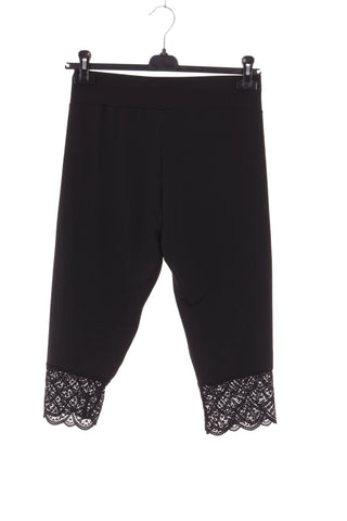 Damskie legginsy 3/4 z koronką i pasem crossover