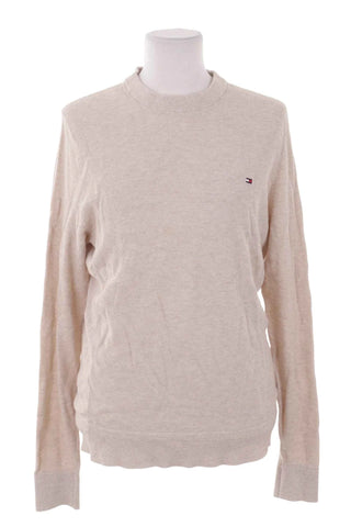 Sweter klasyczny bawełniany Tommy Hilfiger - Beżowy