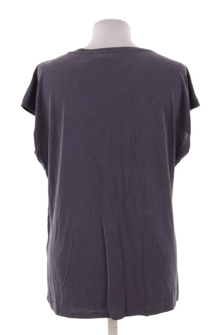 T-shirt damski dekolt V  - Szary  70% modal