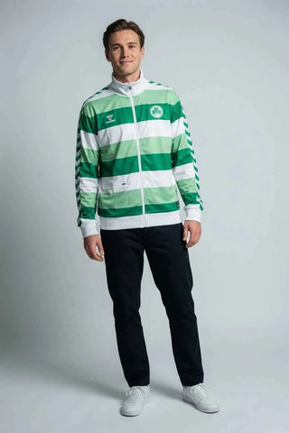 Bluza Dresowa Paski Hummel - Zielono-Biała