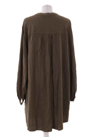 Sukienka koszulowa oversize wiskozowa - Zielona