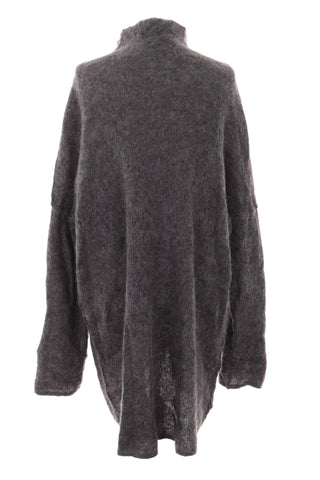 Sukienka  oversize z wysoką stójką - Szara