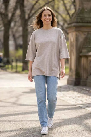 T-shirt Oversize - Beżowy