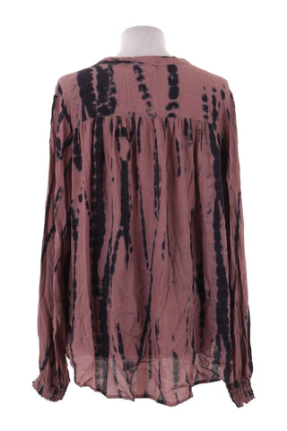 Koszula damska wiskozowa tie-dye - Różowa