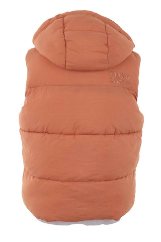 Kamizelka  z kapturem pikowana Superdry - Pomarańczowa