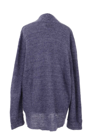 Sweter damski dzianinowy V-neck - Niebiesk   23% moher
